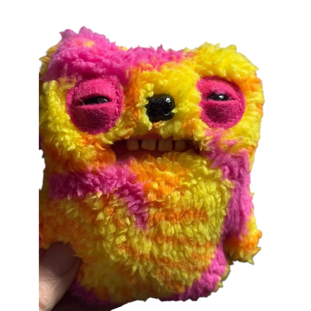 Zuru Fuggler Keychain Monster Plush Pink Yellow Orange Tie Dye Teeth